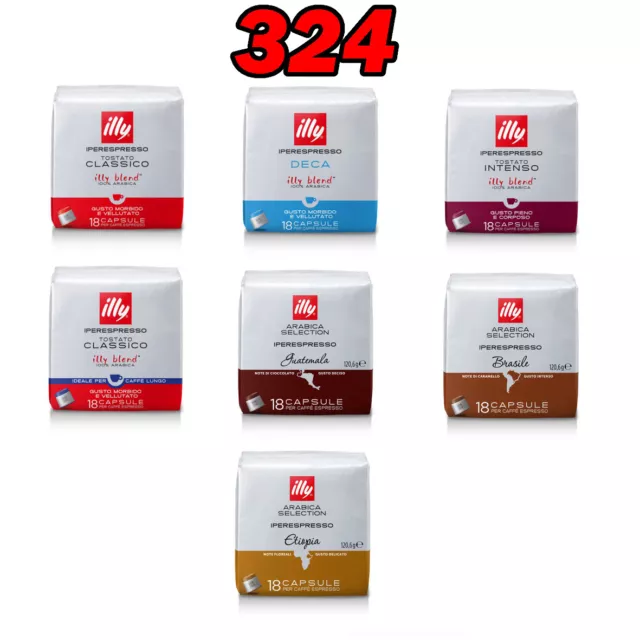 ILLY 324 CAPSULE CAFFE' - 18 scatole- CAPSULE IPERESPRESSO A SCELTA!