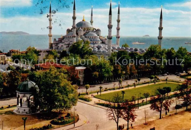 73770085 Istanbul_Constantinopel_TK Blaue Moschee und Kaiser Wilhelm II