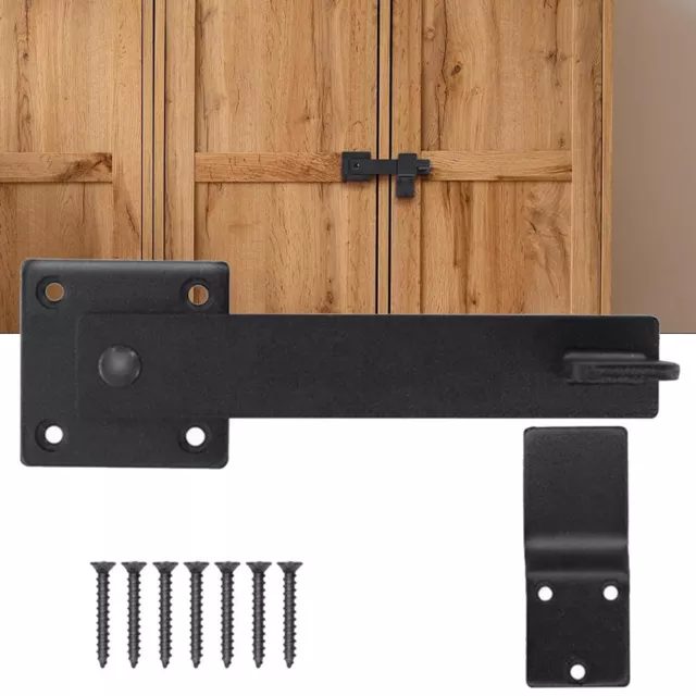 Double Gate Lock Barn Door Fence Flip Latch Reversible Security Protection