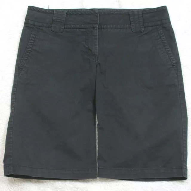 Halogen Flat Front Woman's Cotton Black Dress Shorts Solid 10 Ten 34" X 12" E40