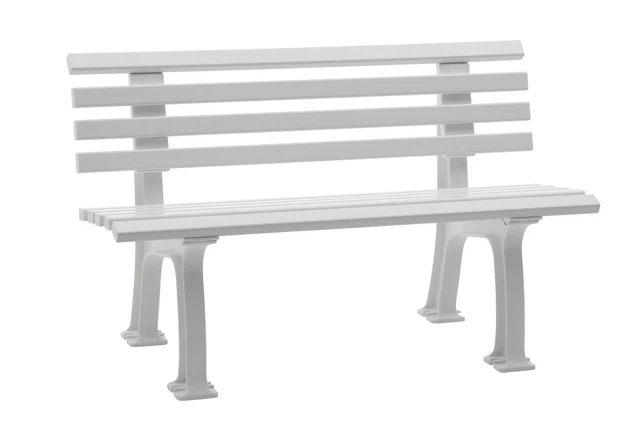 STABILE GARTENBANK PARKBANK Bank 2 Sitzer aus Kunststoff weiß Sitzbank