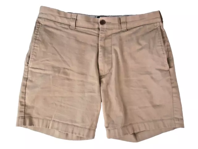 J Crew 7" Inseam Tan Stretch Flat Front Khaki Chino Shorts Men's Size 31