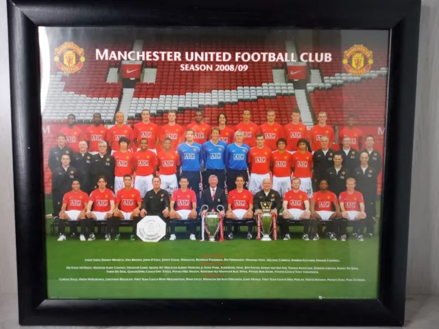 Manchester United Fc 2008 Gb Eye Vintage Team Wall Picture Rare Retro Man Utd
