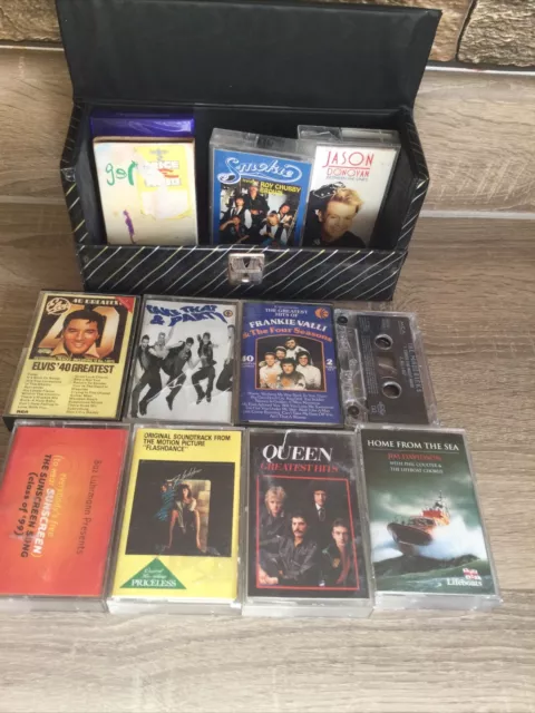 12 X Vintage Tape Cassettes Music Tapes Job Lot Elvis & Queen Take That Etc