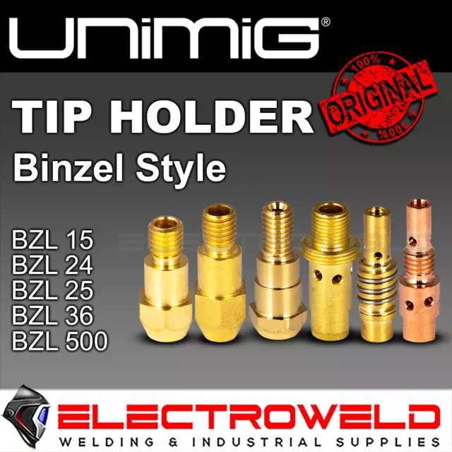 2 x UNIMIG Binzel Regular Contact Tip Holder BZL SB MB15 24 25 Mig Welding Torch