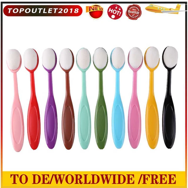 10pcs Painting Flat Brushes Colorful Ink Smooth Blending Brush for Cards Making