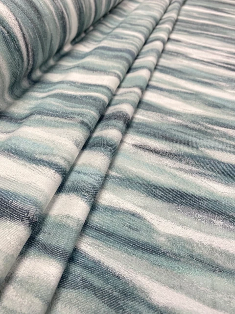 Romo Neema Tahini Teal Green Upholstery Fabric