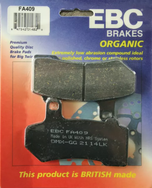 EBC Organic Brake Pads Front/Rear for FL, FLT, FLHT, FLHR and FLTR OEM 41852-08
