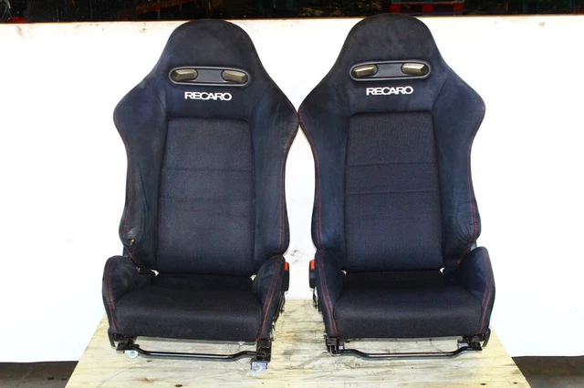 JDM 2002-2005 Honda Integra Type R DC5 SR4 Black Recaro Seats W/ Rails OEM DC5R