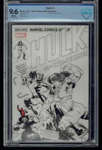 CBCS 9.6 HULK #1 B&W VARIANT ED MCGUINNESS HALLof COMICS