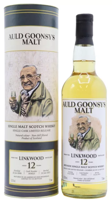 Linkwood - Auld Goonsy's Single Cask Single Malt 12 year old Whisky 70cl