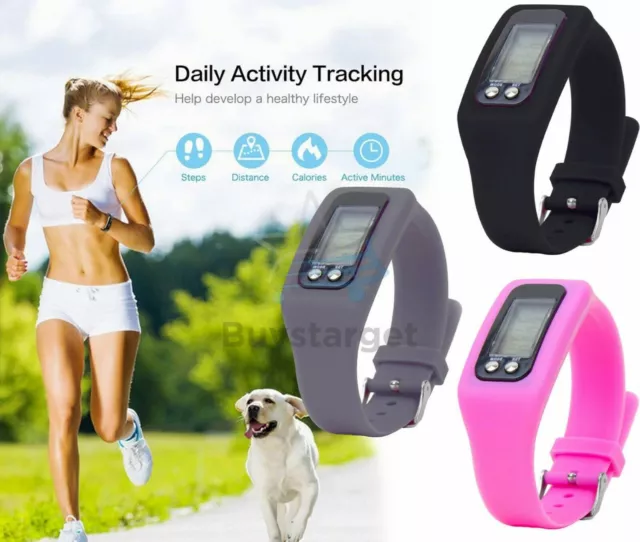 Fitness Sport Aktivität Tracker Handgelenk Schrittzähler LCD Erwachsene Kind Unisex