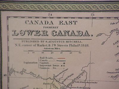 1848 Samuel Augustus Mitchell Map Of Canada East, Nova Scotia @ New Brunswick. 2