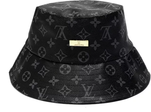 Louis Vuitton Nigo Black Monogram Giant Wave Denim Logo Sun Bucket Hat M  58cm 