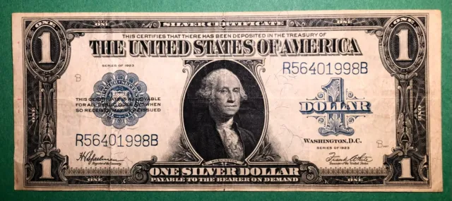 1923 - $1 - Horse Blanket - Large Note - Silver Certificate - Very Fine