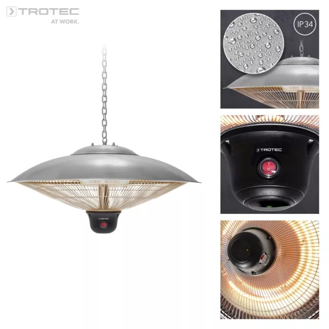 TROTEC Design-Deckenheizstrahler IR 2000 SC Infrarot Heizer Heizgerät Heizen
