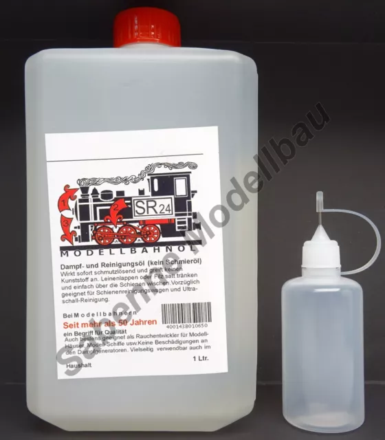 SR 24 1 Liter Dampf - und Reinigungsöl Modellbahnöl + 50ml Nadelflasche