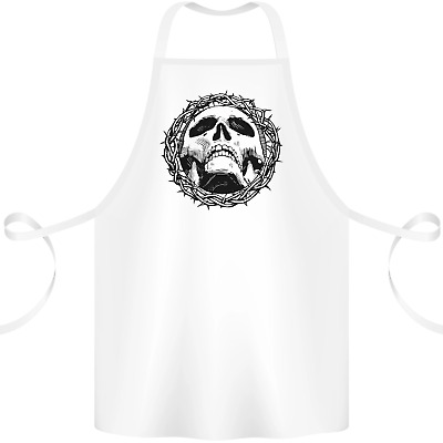 A Skull in Thorns Gothic Christ Jesus Cotton Apron 100% Organic