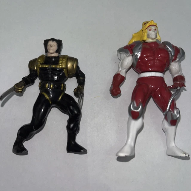 ToyBiz Marvel X-Men Steel Mutants Omega Red & Wolverine Die-Cast Metal 3”