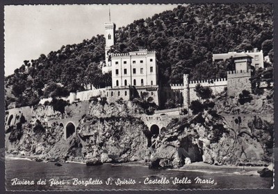 SAVONA BORGHETTO SANTO SPIRITO 13 CASTELLO Cartolina FOTOGRAFICA viaggiata 1956 