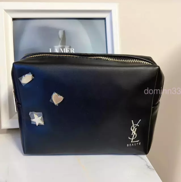 YSL Beaute Yves Saint Laurent Pouch Rivet Cosmetic Bag Clutch Bag Not Retail