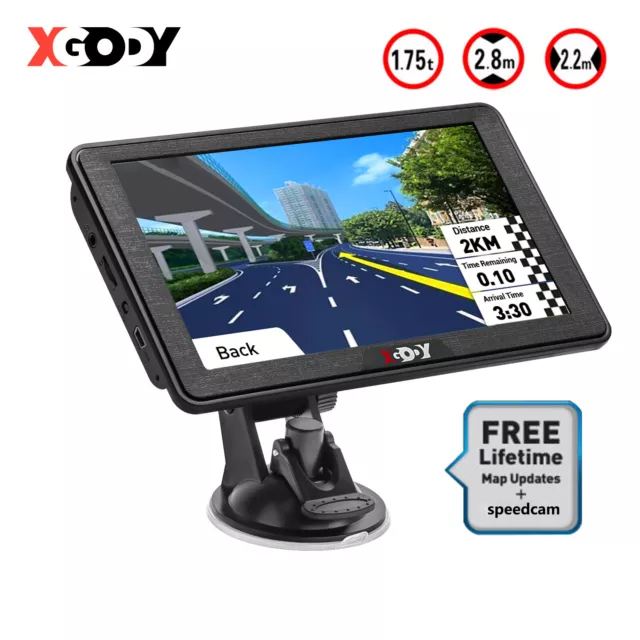 XGODY 886 7'' Portable Touchscreen Truck & Car GPS Navigation FM 2024 AU Map New