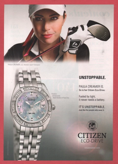 2008 Canadian Citizen Watch print ad Eco-Drive Paladion Paula Creamer