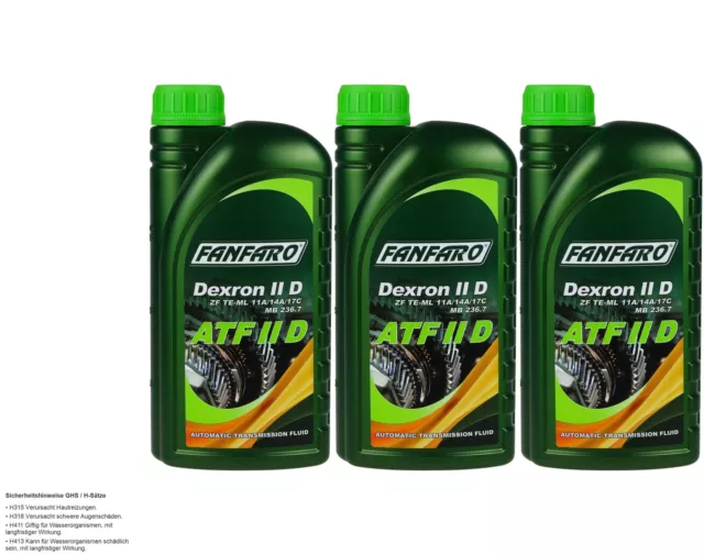 3x1 Litro Original FANFARO Aceite Mecanismo Automático Atf Iid Gear Oil De