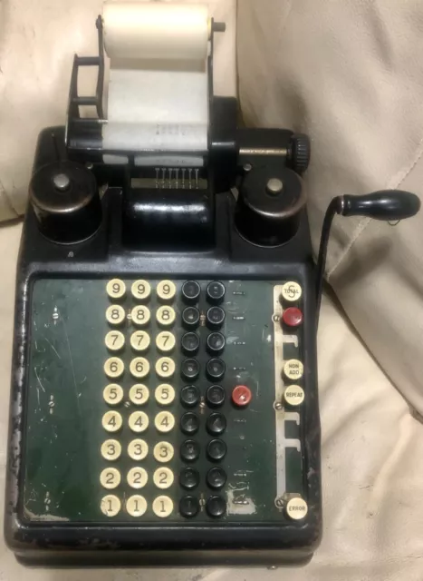 Antique Burroughs 1930's Portable Adding Machine- Working!