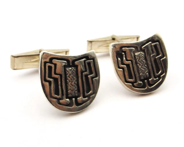 Vintage sterling silver cufflinks by Ola Gorie unusual design and shape Scottish