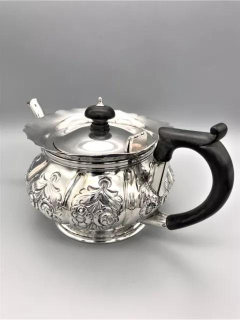 Edwardian Sterling Silver Teapot, Stokes & Ireland, Chester, 1902