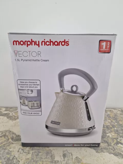 Morphy Richards Vector Pyramid Kettle, 1.5L, 3kW Rapid Boil, Anti Limescale D16