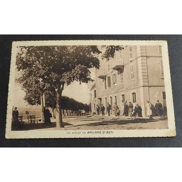 Cartolina Un Saluto da Agliano d'Asti - Albergo Ristorante Ligure