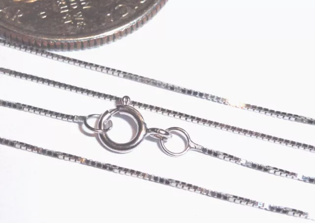 14kt Real White Gold 20 inch Thin .45MM BOX Chain with Gift Box- FREE SHIPPING!