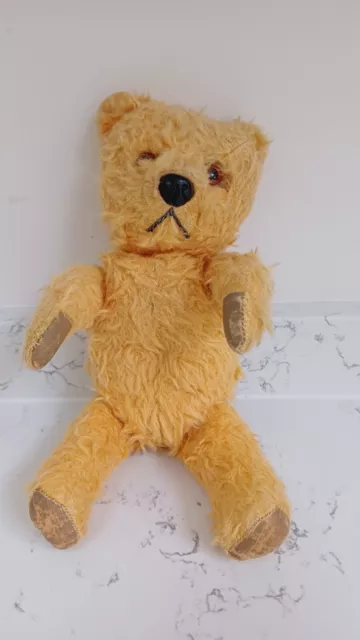 Old Vintage Antique Teddy Bear 1960's With Moving Head, Arms & Legs