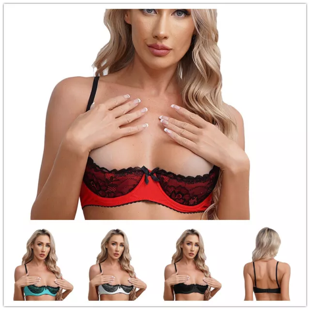 Womens Bustier Mesh Corset Brassiere Bra Push Up Lingerie Sexy Nightwear Tops