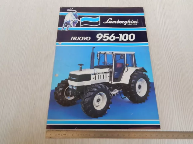 Brochure Originale Trattore Lamborghini 956-100 '87 Monopagina Depliant Prospekt