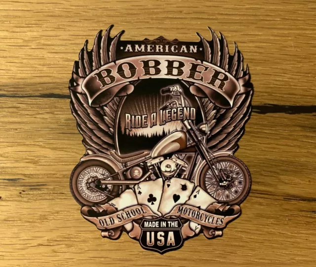 BOBBER Aufkleber USA Oldschool Motorrad Sticker Biker Oldtimer V2 Vintage V8 841