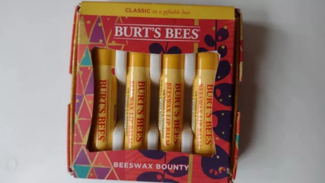Burt's Bees Beeswax Classic Lip Balm With Vitamin E & Peppermint 4-Pack Gift Box