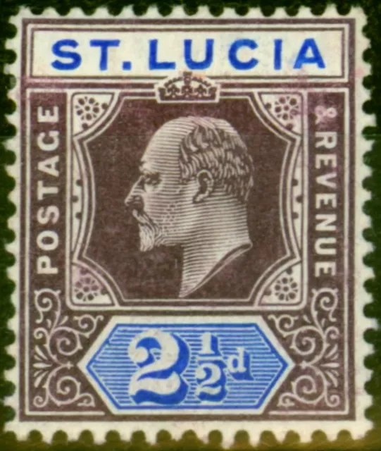 St Lucia 1904 2 1/2d Matte Lila & Ultramarinblau SG68 Fein MTD Postfrisch