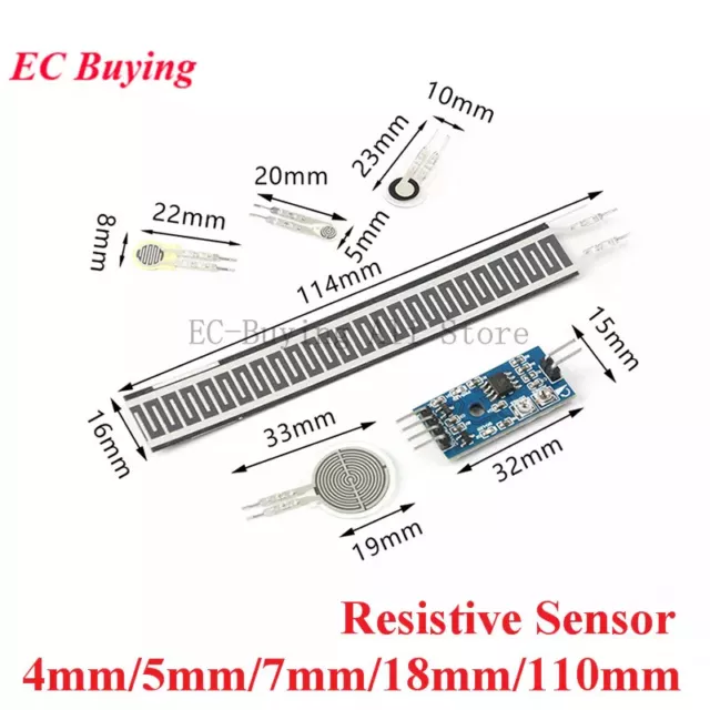 Flexible Thin Film Pressure Sensor FSR Module 4-110mm for Arduino