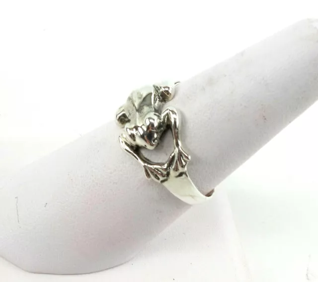 925 Sterling Silver Ring Frog Toad Finger Wrap Ring Sizes 5 -11.5