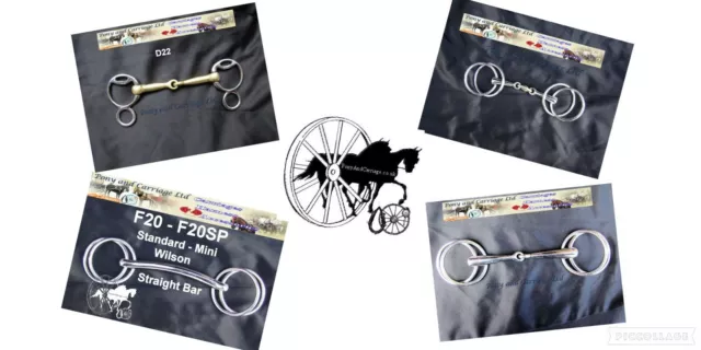 Carriage Driving Horse Bit Wilson Jointed Lozenge Straight Bar (4 Styles)