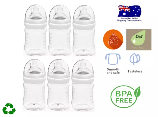 Glass Baby Bottles 150ml BPA-Free Anti-Colic Slow-Flow Soft-Teat