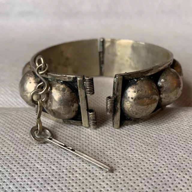 Ancient Silver Moroccan Berber Engraved Bracelet Antique Tribal Vintage