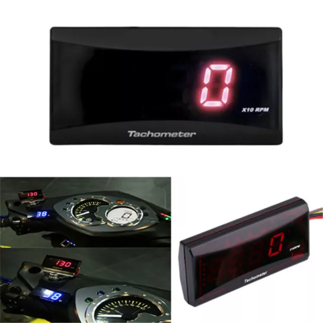 Universal Motorcycle Mini Tachometer RPM Meter LED Digital Display For Scooter