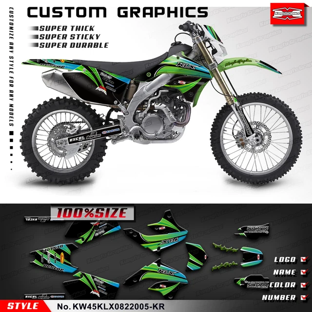MOTORCYCLE GRAPHICS STICKERS Set Kit for KLX450R 2008-2024 Motorcycle ...