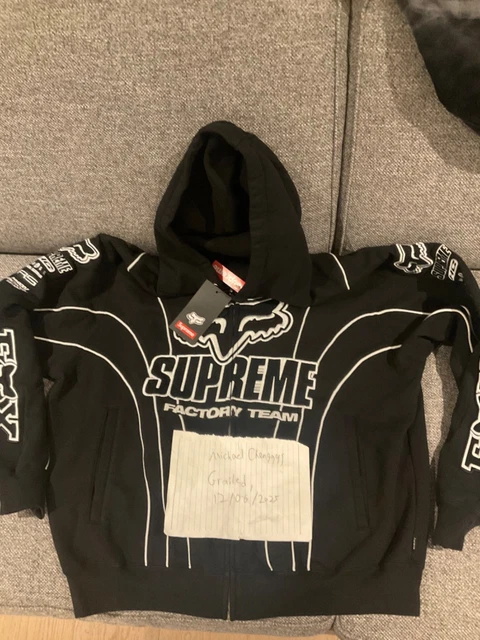 即完 Supreme x Fox Racing Zip Up Hooded Supreme Fox Racing Zip Up Hooded Sweatshirt White メンズ - FW25 - JP