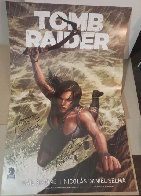 2014 Gail Simone & Selma Signed Tomb Raider 11 x 17" Dark Horse Promo Poster