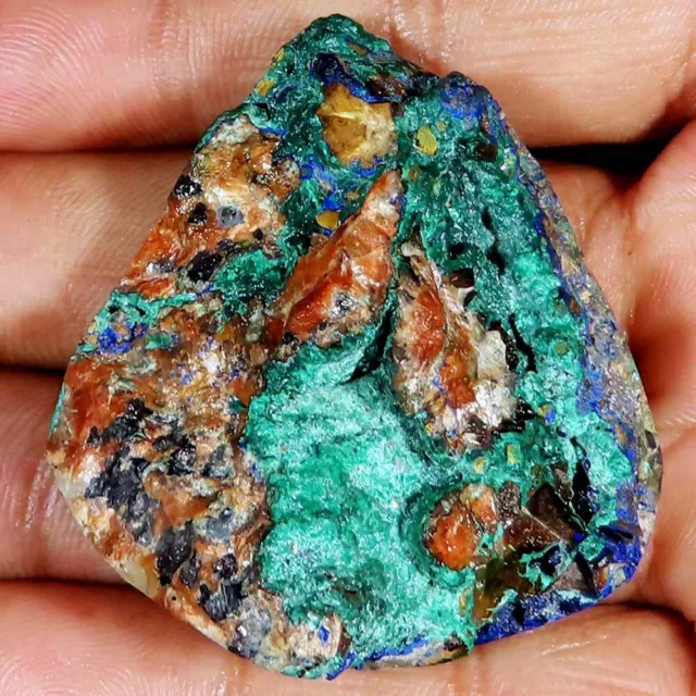 (44 X 48 X 14 MM) 297.55 Carats Naturel Azurite Chrysocolla Druse Cabochon Gemme